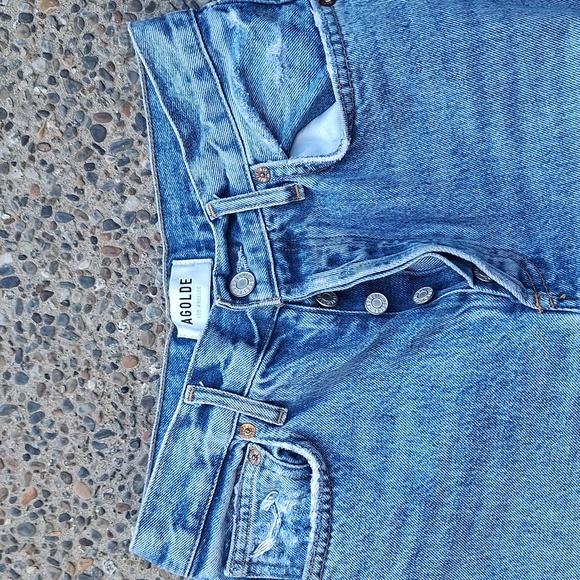 Agolde Fen High Rise distressed straight leg jeans size 25 - Picture 3 of 7
